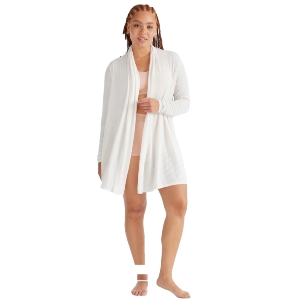 Knix NEW Micro Modal Cardigan Robe, size xs, Ashley Graham Collab, in cloud